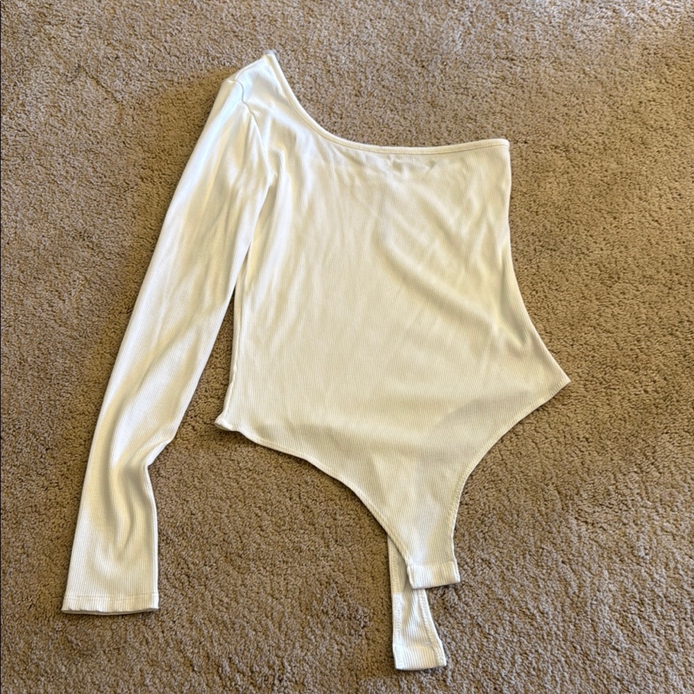 White One-Shoulder Bodysuit